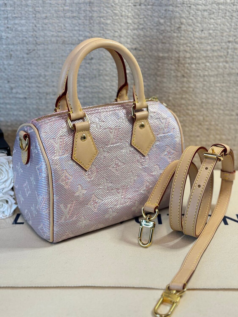 100 Original Louis Vuitton Speedy 20 Bandouliere Monoglam M23069